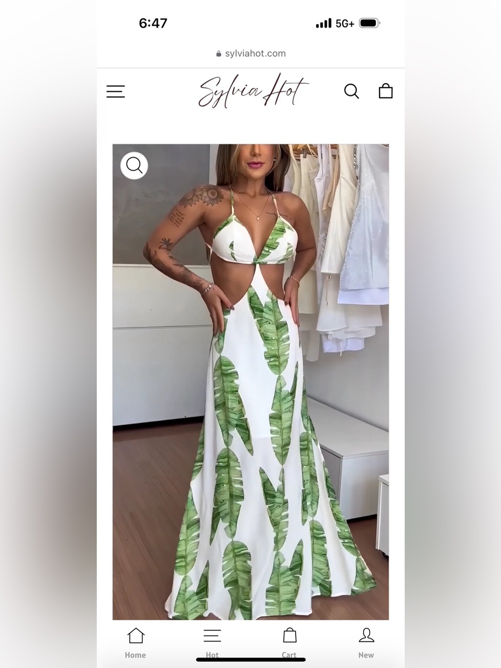 Green/white sundress